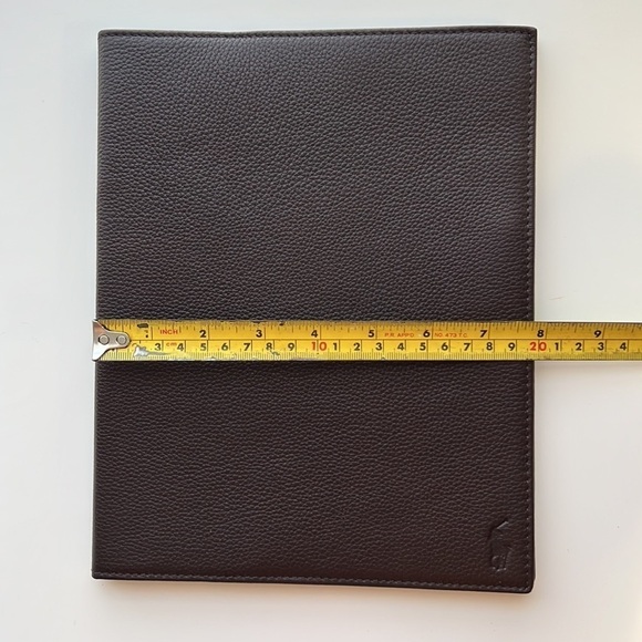 Ralph Lauren Brown Pebbled Leather Pony Logo iPad Cover in a GIFT Box NIB - Picture 8 of 10